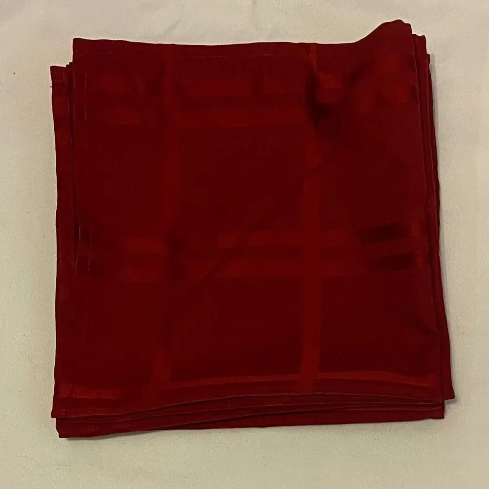 #5708 Lot of 4 Dark Red Cloth Dinner Napkins